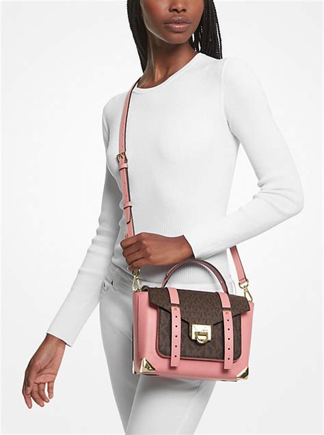 haley large leather satchel michael kors|Michael Kors manhattan leather satchel.